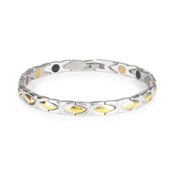 Alchemist - Negative Ion Bracelet, Stainless Steel with Gold Drops